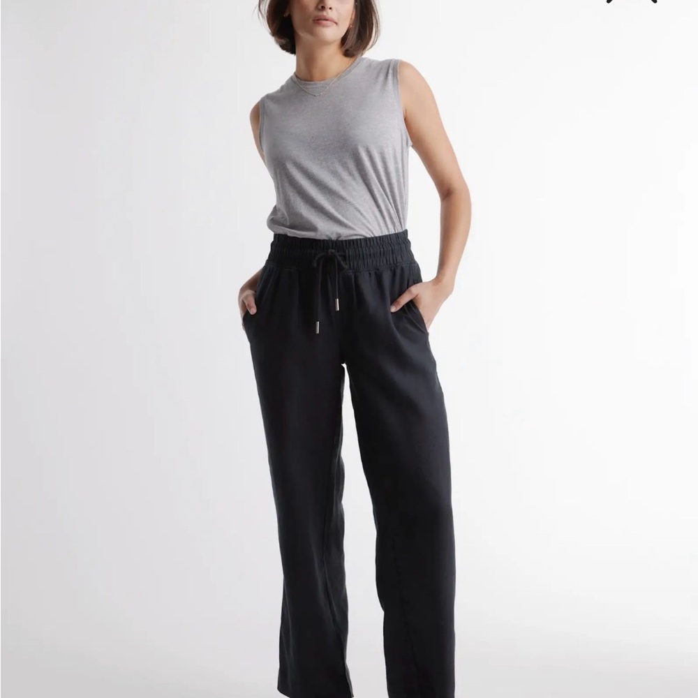Quince Womens 100% European Linen Wide Leg Pants - Black  - Size M